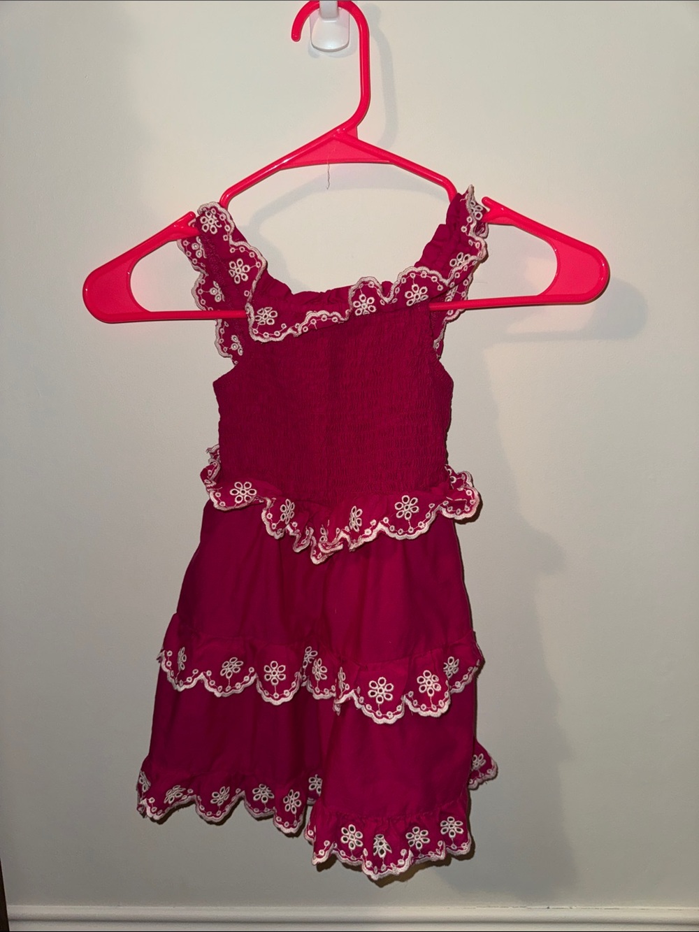 Gymboree Pink Tiered Floral-Trim Dress